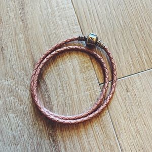 pink leather pandora bracelet